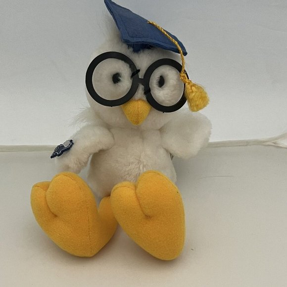 Vintage 1985 Applause Graduation Owl Plush  And Graduate Figure Cake Topper - Picture 6 of 16